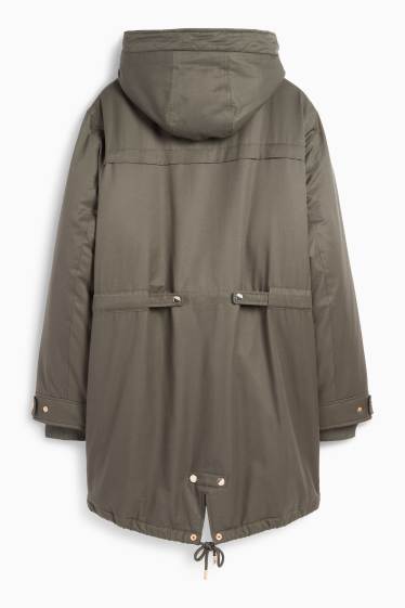 Femei - Parka cu glugă - iarnă - verde închis