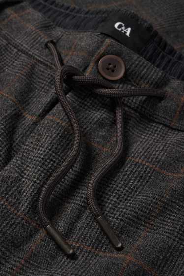 Bărbați - Chino - tapered fit - în carouri - gri închis