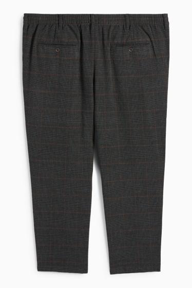 Bărbați - Chino - tapered fit - în carouri - gri închis