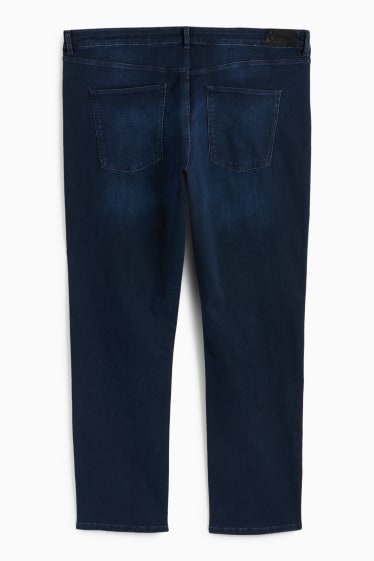 Femei - Straight jeans - talie medie - LYCRA® - denim-albastru închis