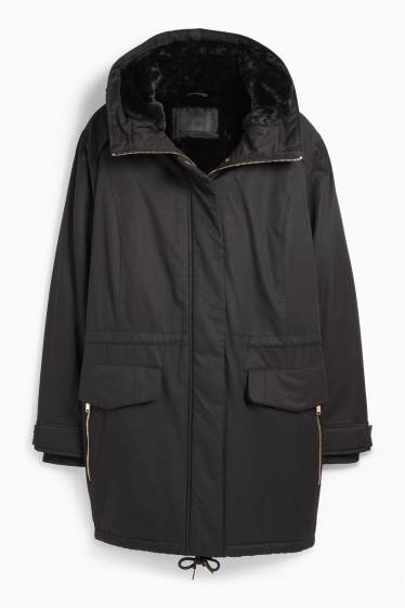 Femei - Parka cu glugă - iarnă - negru