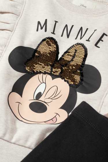 Copii - Fete - Minnie Mouse - set - bluză de molton și colanți termoizolanți - 2 piese - bej