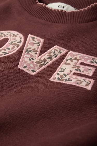 Kinderen: meisjes - Love - sweatshirt - bruin