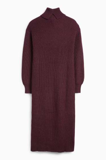 Femei - Rochie din tricot - straight fit - reiată - mov