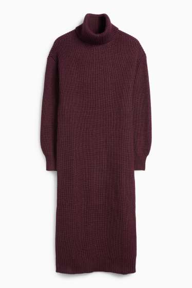Femei - Rochie din tricot - straight fit - reiată - mov