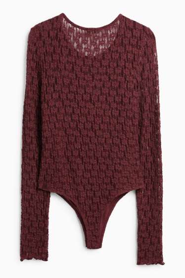 Donna - Body in pizzo - rosso scuro