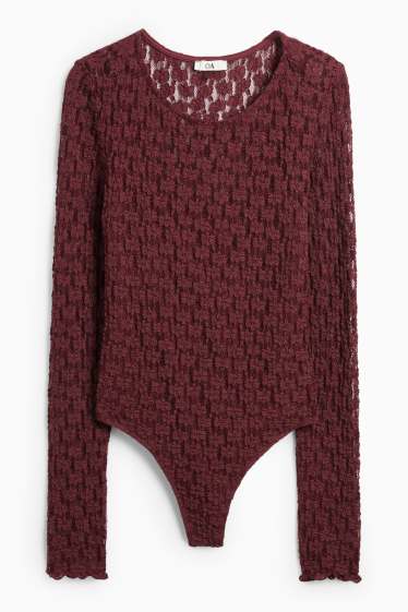 Donna - Body in pizzo - rosso scuro