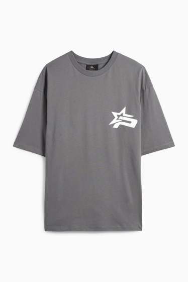 Bărbați - Tricou - supradimensionat - gri