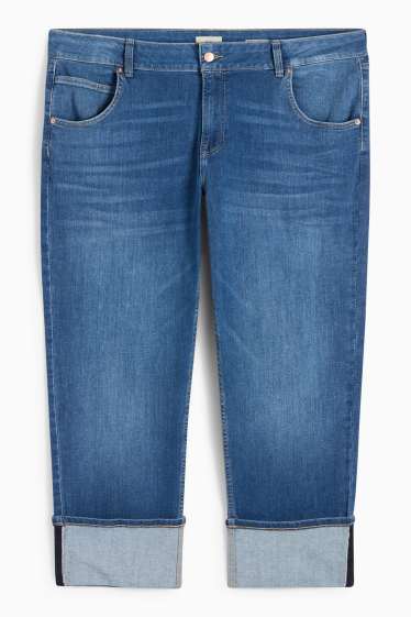 Femei - Straight jeans - talie medie - LYCRA® - denim-albastru