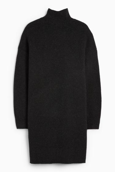 Femei - Rochie din tricot - straight fit - gri închis