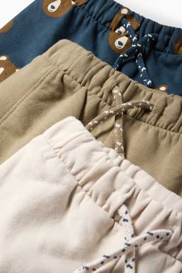 Bebeluși - băieți - Multipack 3 perechi - ursuleți - pantaloni de trening bebeluși - bej