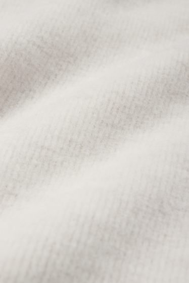 Women - Sweatshirt - ribbed - white-melange