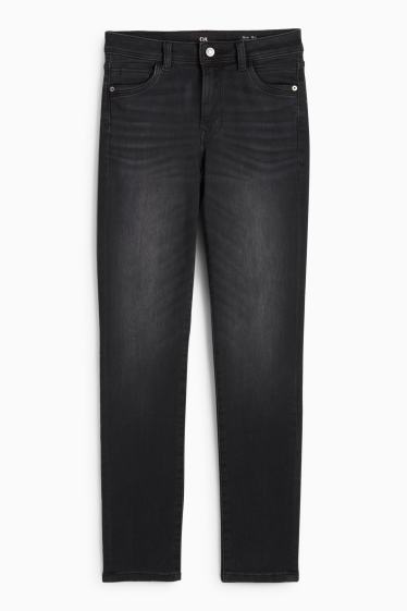 Femei - Slim jeans - talie medie - jog denim - denim-gri închis