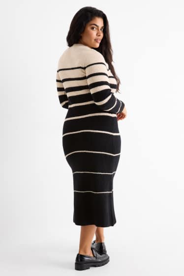 Femei - Rochie fit & flare - reiată - cu dungi - negru / nej