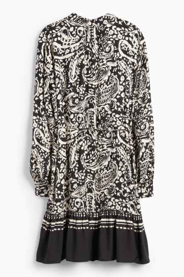 Femei - Rochie tip bluză - cu model - negru / nej