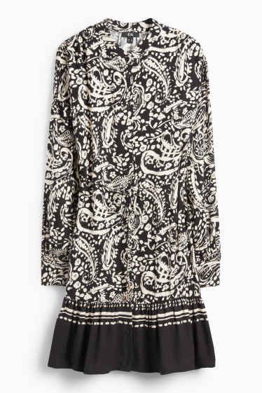 Femei - Rochie tip bluză - cu model - negru / nej