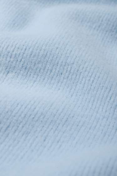 Women - Sweatshirt - ribbed - light blue