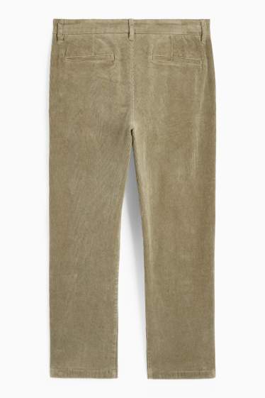 Bărbați - Chino din catifea reiată - regular fit - kaki