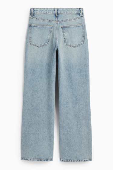 Femei - Wide leg jeans - talie medie - denim-albastru deschis