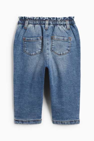 Bebeluși - fete - Ursuleț - jeans bebeluși - jeans termoizolanți - denim-albastru