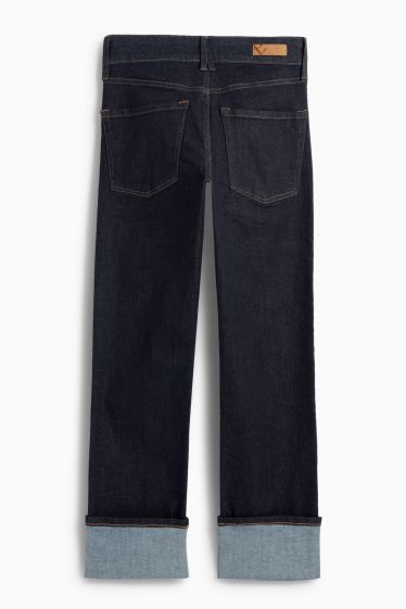 Femei - Straight jeans - talie medie - LYCRA® - denim-albastru închis