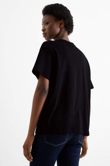 Femei - Tricou - supradimensionat - negru