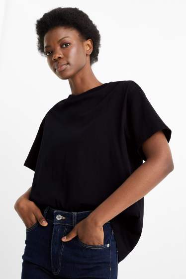 Femei - Tricou - supradimensionat - negru