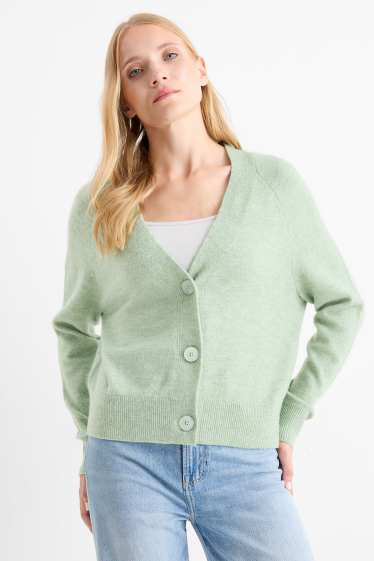 Femei - Cardigan tricotat - verde mentă