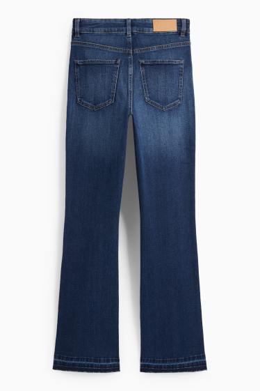 Femei - Bootcut jeans - talie înaltă - denim-albastru închis