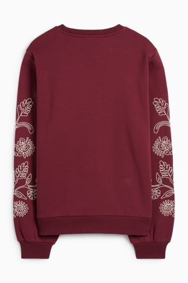Femei - Bluză de molton - bordo