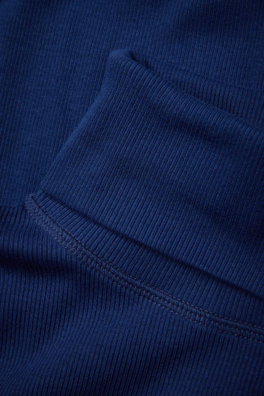 Damen - Rollkragenshirt - gerippt - dunkelblau