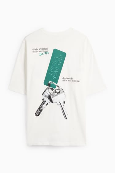 Bărbați - Tricou - supradimensionat - alb