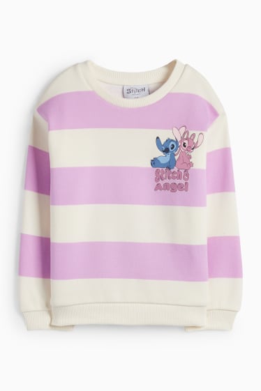 Copii - Fete - Lilo & Stitch - bluză de molton - cu dungi - violet deschis