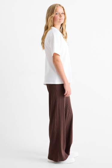 Copii - Fete - Multipack 2 perechi - colanți wide leg - reiați - negru