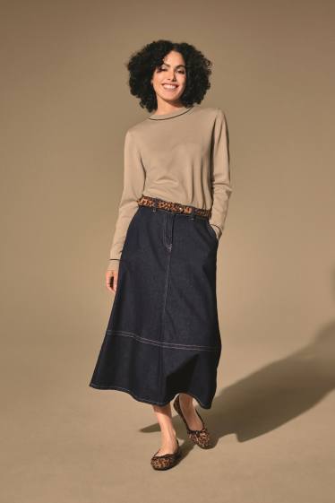 Femei - Pulover din tricot fin - bej