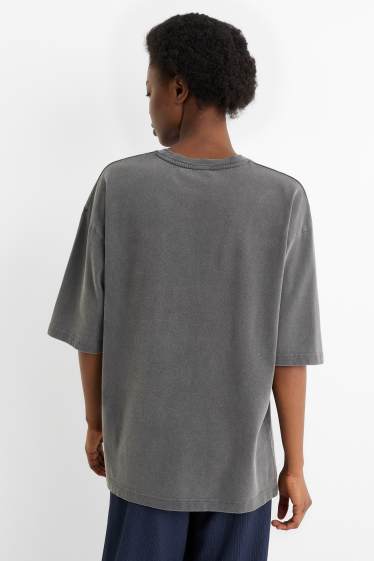 Women - T-shirt - oversized - gray