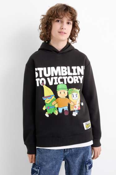 Bambini - Stumble Guys - felpa con cappuccio - nero