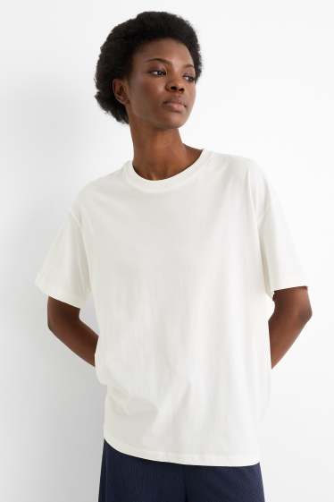 Femei - Tricou - supradimensionat - alb