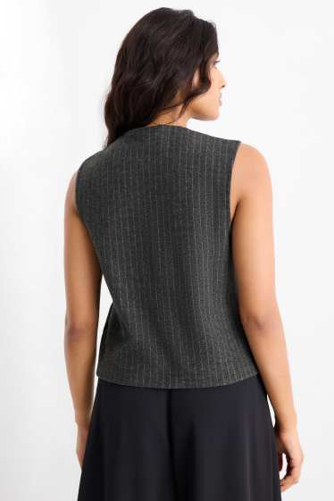 Femei - Vestă - regular fit - dungi fine - gri închis