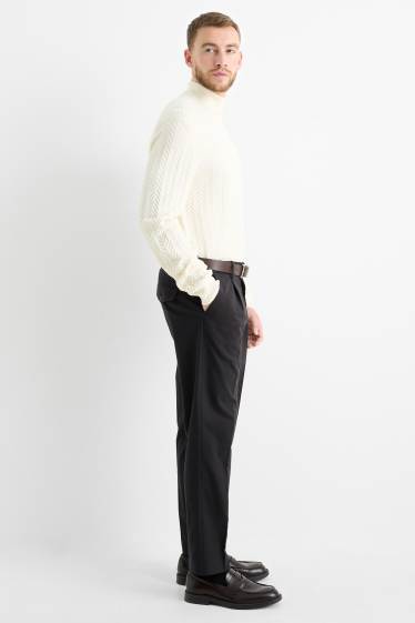 Bărbați - Chino din flanel - tapered fit - gri închis