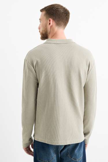 Bărbați - Tricou polo - regular fit - structurat - bej deschis