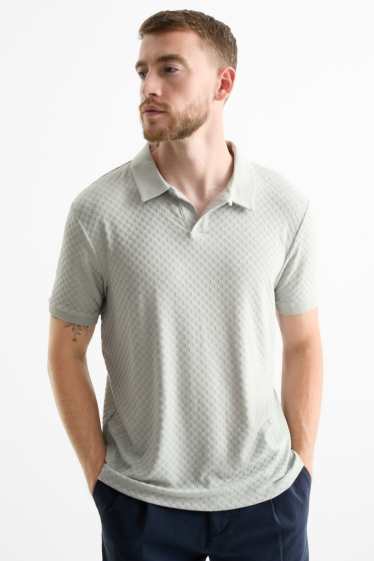 Bărbați - Tricou polo - regular fit - structurat - verde mentă
