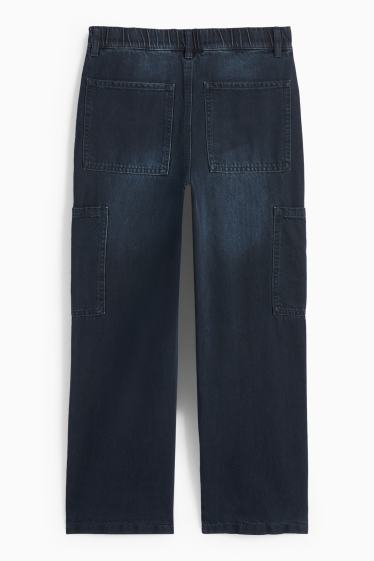 Copii - Băieți - Cargo jeans - jeans termoizolanți - denim-albastru închis