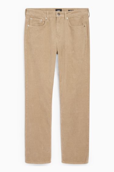 Men - Corduroy trousers - regular fit - taupe