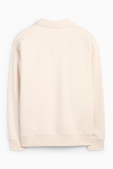 Bărbați - Tricou polo - relaxed fit - alb-crem