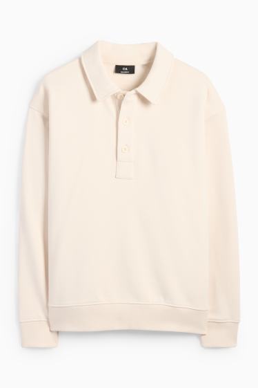 Bărbați - Tricou polo - relaxed fit - alb-crem