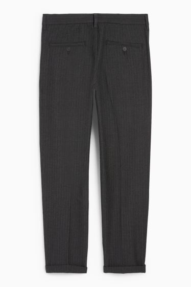 Bărbați - Chino - tapered fit - dungi fine - gri închis