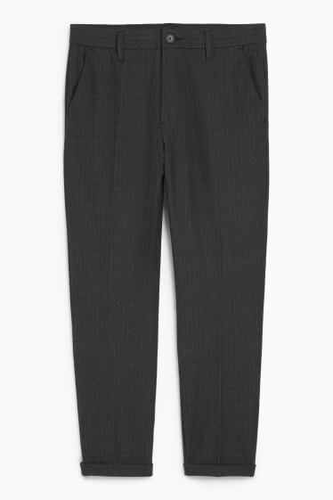 Bărbați - Chino - tapered fit - dungi fine - gri închis