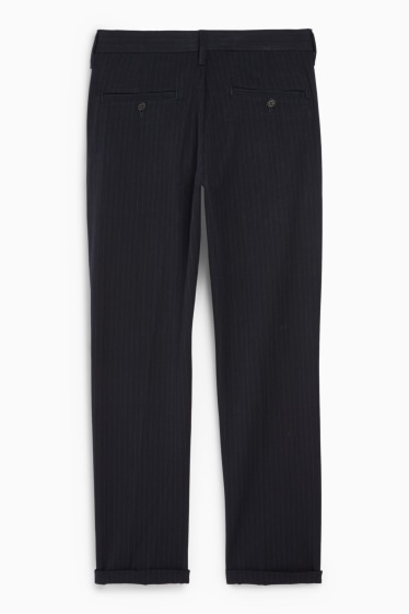 Bărbați - Chino - tapered fit - dungi fine - negru
