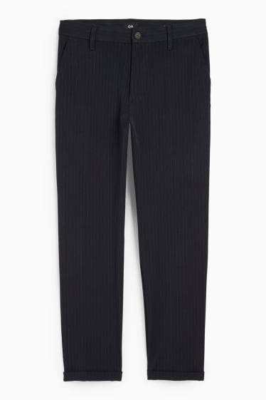 Bărbați - Chino - tapered fit - dungi fine - negru